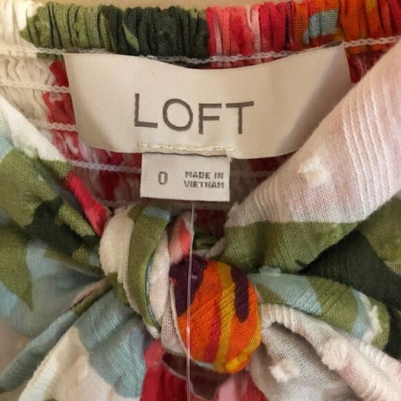 LOFT Women's Size 0 Cotton Floral Dress NWT - Picture 7 of 8